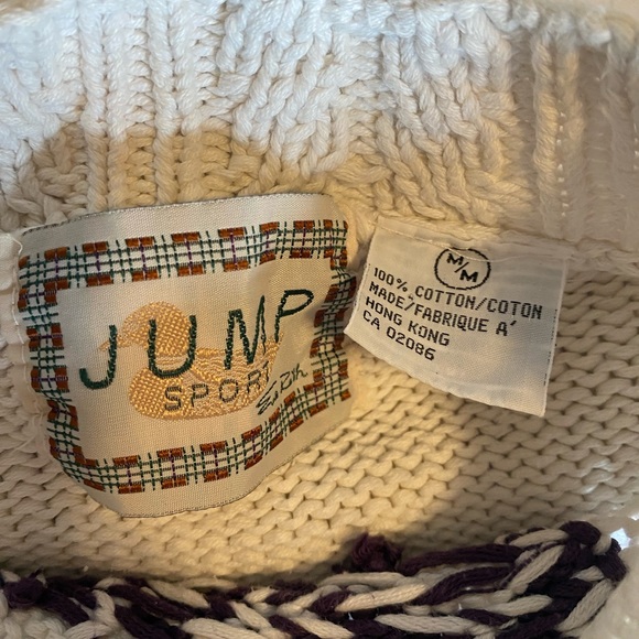 Knitted white with duck pattern sweater - Picture 4 of 4